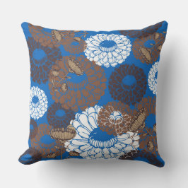 Almofada de Arremesso Flor de Marrom Azul Céu