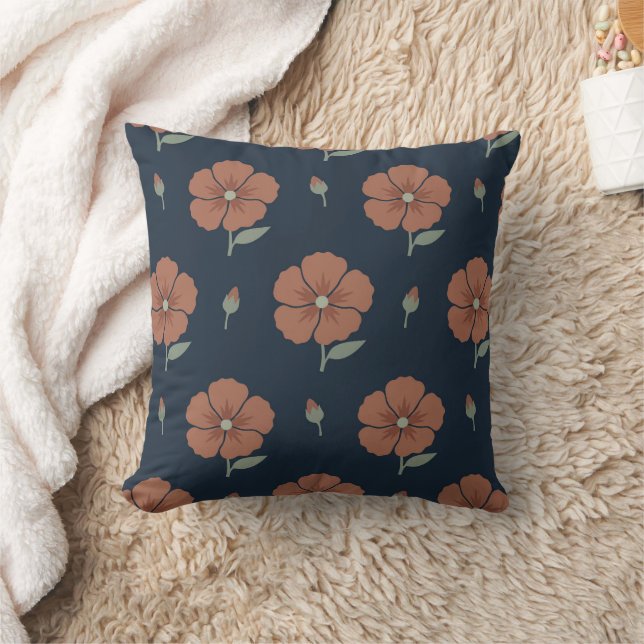 Almofada de Arremesso Floral Retro Moderna (Cobertor)