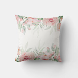 Almofada de Arremesso Floral Rosa Aquarela Românti