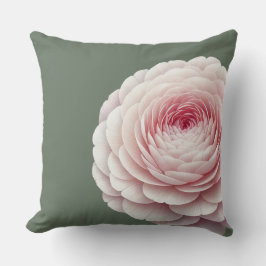 Almofada de Arremesso Floral Rosa Suave Verde Salv