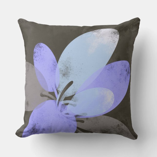 Almofada de Arremesso Floral Roxa – Flor Moderna M (Frente)