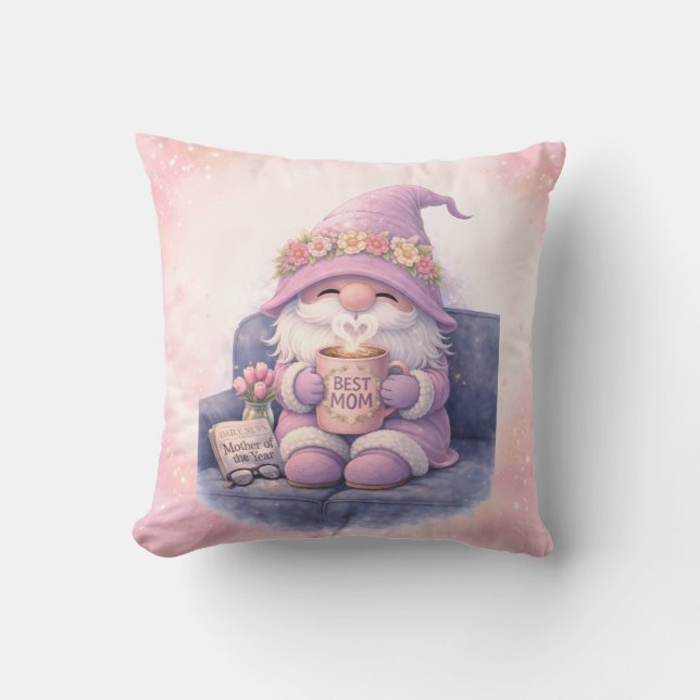 Almofada de Arremesso Gnome Melhor Mãe 40x40cm (Frente)