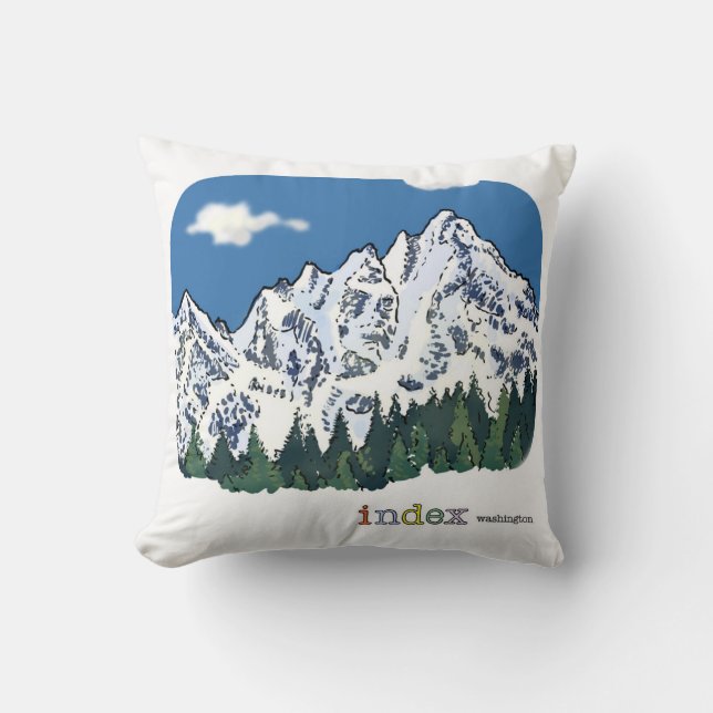 Almofada de Arremesso Index WA Montanha 16" x 16" (Frente)