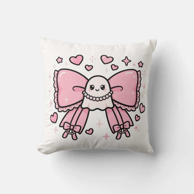 Almofada de Arremesso Laço Rosa Coquette  (Frente)