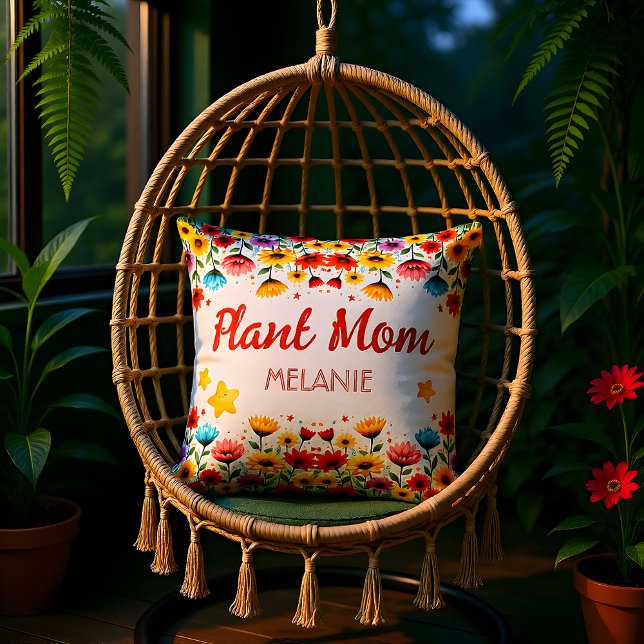 Almofada de Arremesso Mãe Planta Jardim de Flores  (Criador carregado)