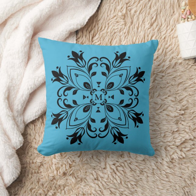 Almofada de Arremesso Monogramada Mandala Floral P (Cobertor)
