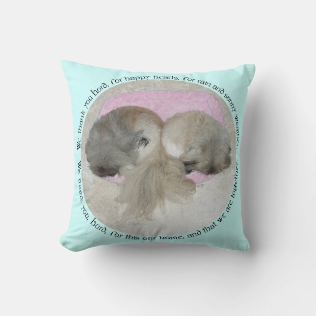 Almofada de Arremesso Pekingese - Dois Pekes AMAM (Frente)