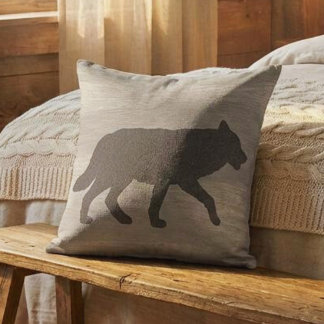 Almofada de Arremesso Reversível Silhueta de Lobo