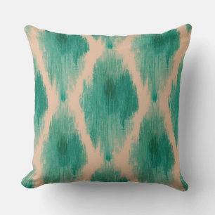 Almofada de Arremesso Teal & Clay Ikat Moderna B