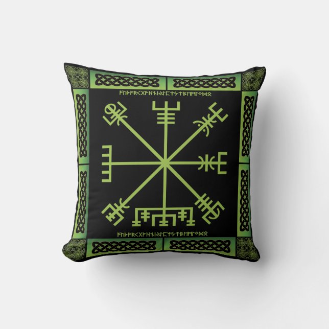 Almofada de Arremesso Vegvisir Celta (Quadrada) (Frente)