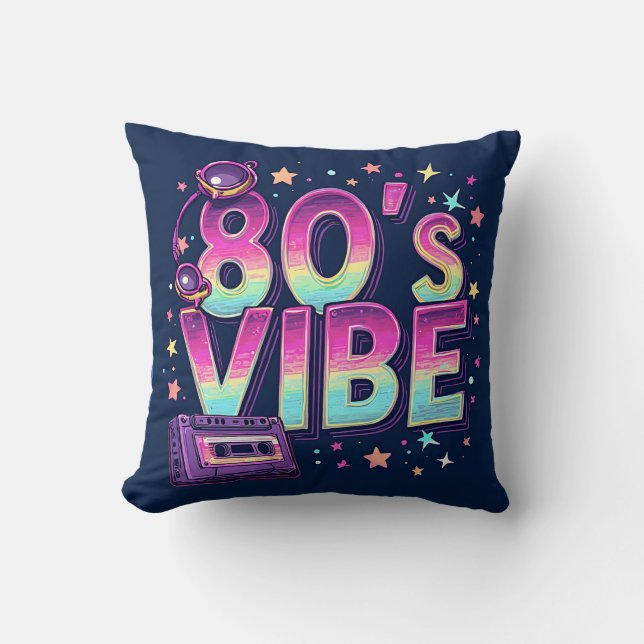Almofada de Arremesso Vibe dos Anos 80 – Fita Cass (Frente)
