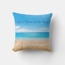 Almofada de Arremesso Vida é Melhor na Praia, Pess