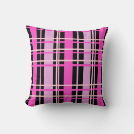 Almofada de Arremesso Xadrez Rosa Fuchsia e Preto