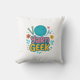 Almofada de Arremesso Yarn Geek Knitting