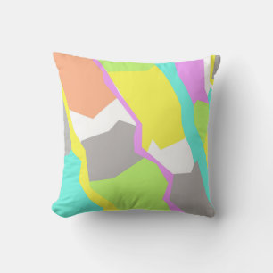 Almofada de Arte Abstrata Roxo Turquesa