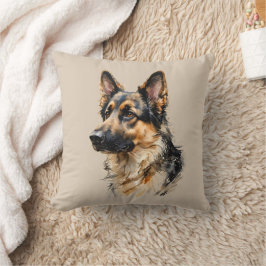 Almofada de Arte de Cachorro Pastor Alemão Alsacia