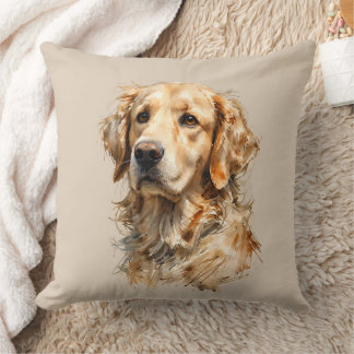 Almofada de Arte do Cão Retriever Dourado