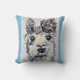 Almofada de Arte em Aquarela de Alpacca Lllama Fof