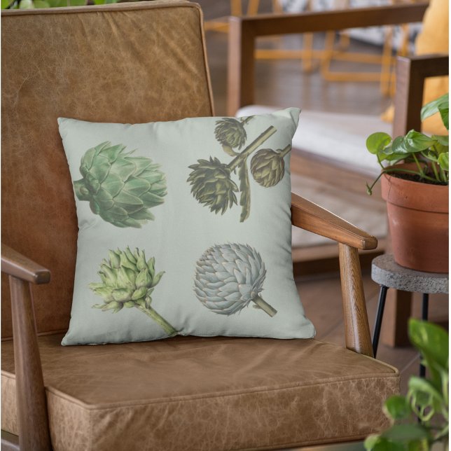 Almofada de Artichoke Vegetal Moderna (Front of Artichoke Cushion)
