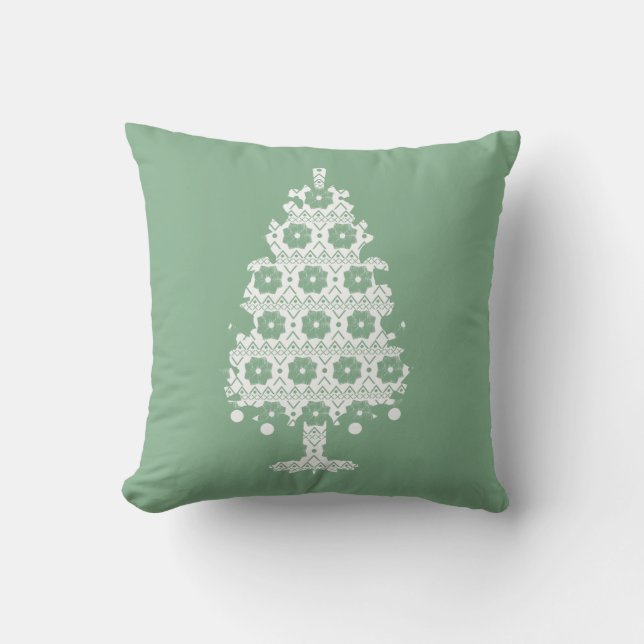 Almofada de árvore de Natal de Malha de Inverno (Frente)