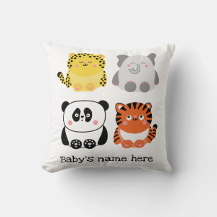 Almofada de berçário personalizada de animais lind