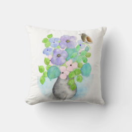 Almofada de buquê de flores aquarela da ORDesigns.