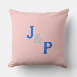 Almofada de Cama Monograma Rosa Pastéis Azul Quart