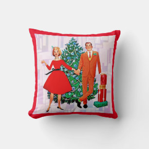 ALMOFADA DE CASAL NATAL FELIZ RETRÔ
