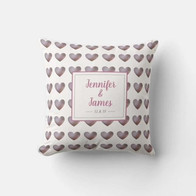 Almofada de casamento/aniversário do coração de pé (Frente)