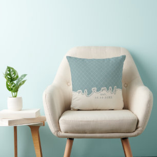 Almofada de casamento cor verde Seafoam com Mr Mrs