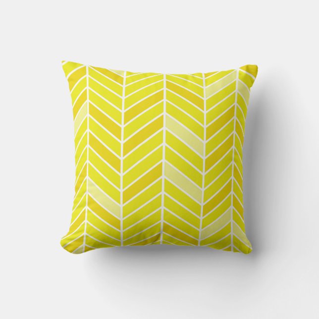 Almofada De Chevron amarelo Cantilevered largamente | (Frente)