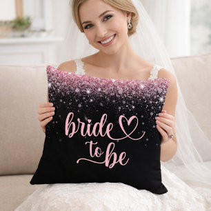Almofada de Chuva de Noiva com Glitter Rosa