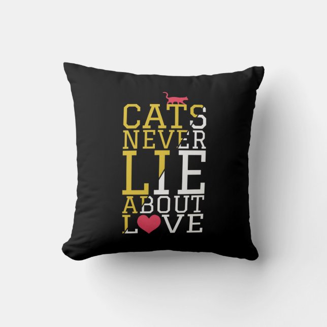 Almofada de Citação da Verdade do Amor de Gato (Frente)