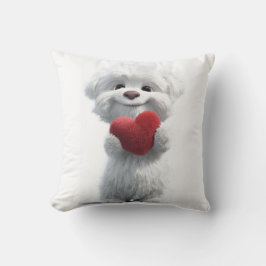 Almofada de Coração de Amor de Cachorrinho