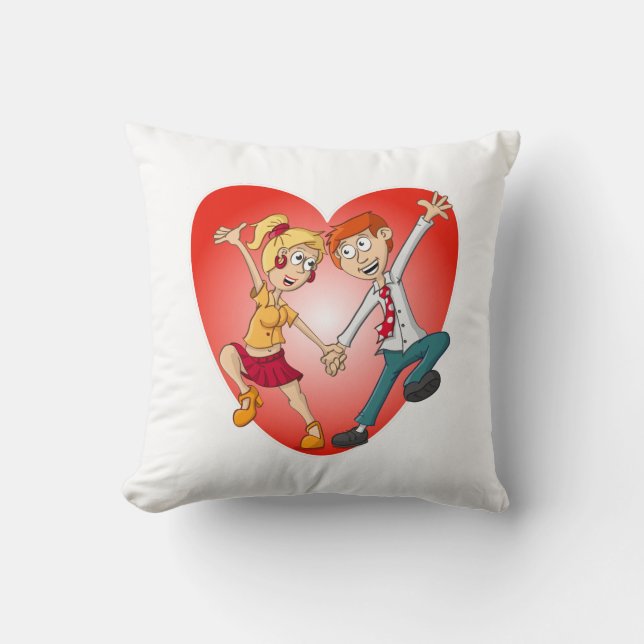 Almofada De dansende man en vrouw voor het Valentijn hart. (Frente)