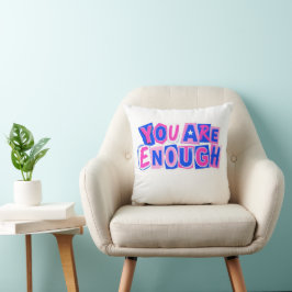 Almofada de Decoração com Afirmação 'Você é Sufici