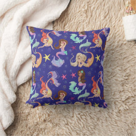 Almofada de decoração com tema de vida de sereia