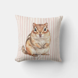 Almofada de decoração de casa com esquilo em aquar