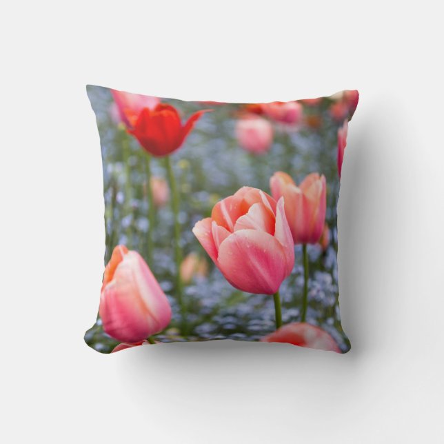 Almofada de Decoração Floral Tulipas de Amsterdã (Frente)