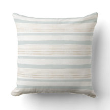 Almofada de decoração listrada branca e neutra