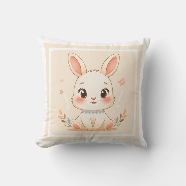 Almofada de desenho animado de coelho fofo (Frente)