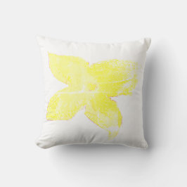 Almofada de Desenho de Flor Amarela de Abóbora