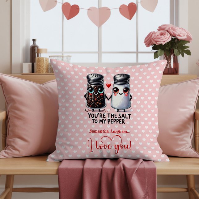 Almofada de Dia dos Namorados com Pun de Comida Pe (Personalized Food Couple Pun Valentine Pillow

)