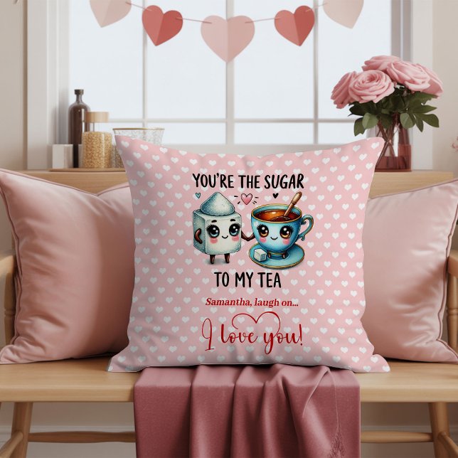 Almofada de Dia dos Namorados de desenho animado d (Custom Name Funny Food Cartoon Valentine Pillow

)