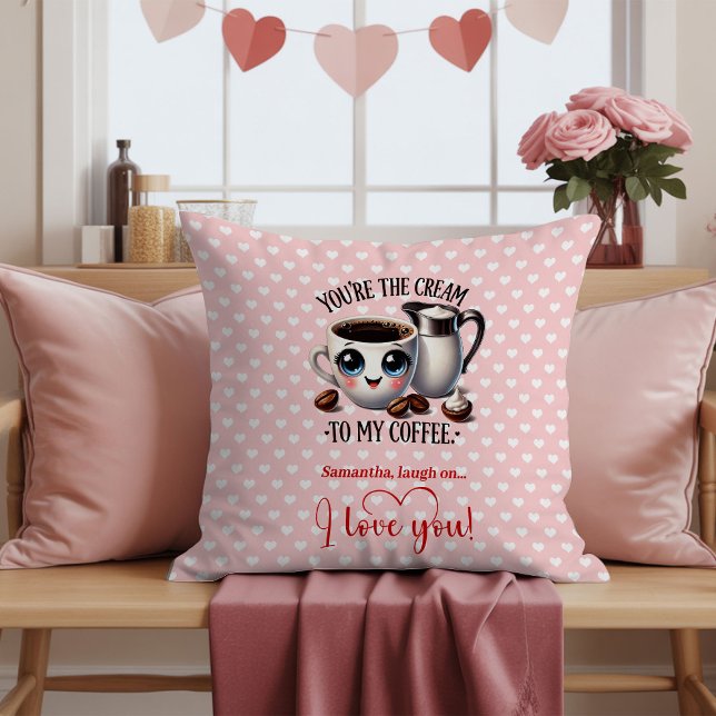 Almofada de Dia dos Namorados de Fruta de Desenho  (Custom Name Cartoon Fruit Funny Valentine Pillow

)