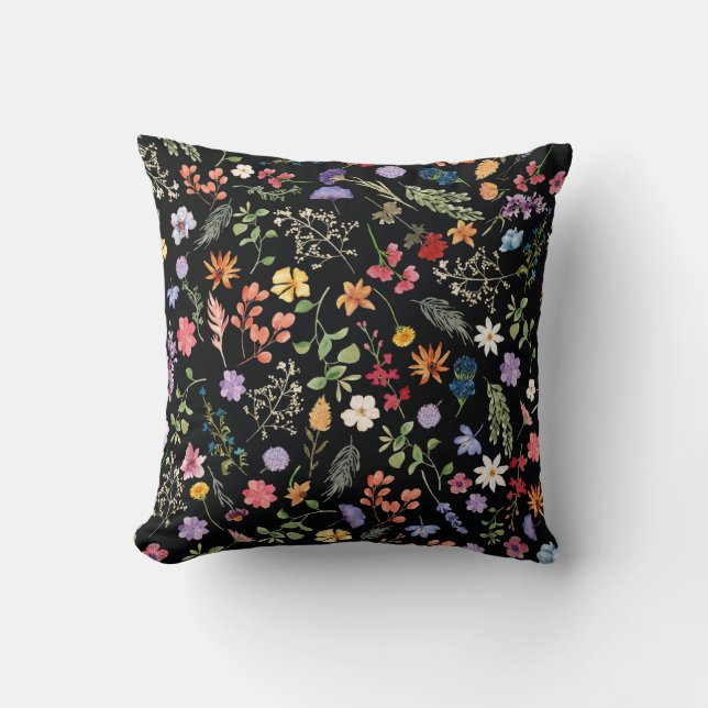 Almofada de flores colorida para sala de estar (Frente)