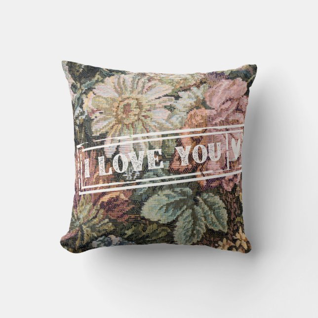 Almofada de flores de vindima (Frente)