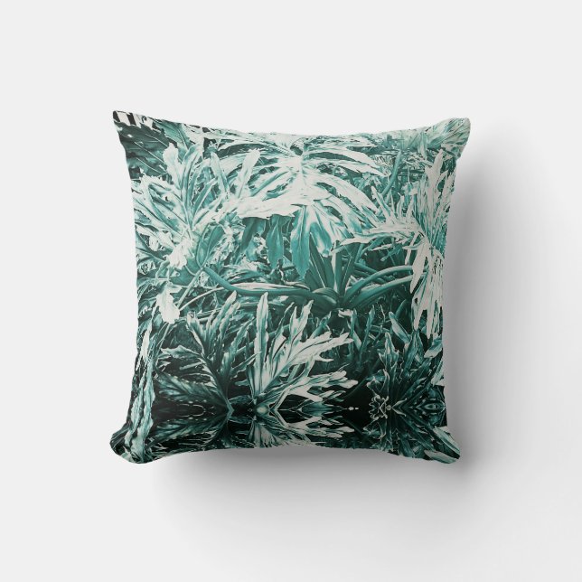 Almofada de Folhas de Planta Monstro Delicioso Ver (Frente)