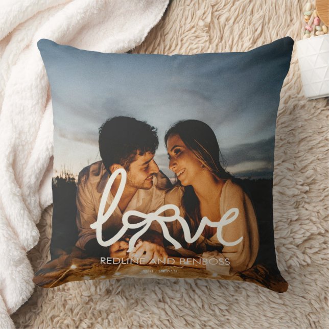Almofada de Foto Personalizada de Casal com Tipogr (Cobertor)