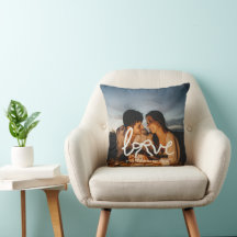 Almofada de Foto Personalizada de Casal com Tipogr